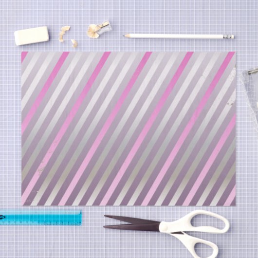 Zilver, grijs, roze, diagonaal strempapier tissuepapier (Craft)