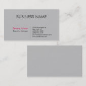Zilver Grijs Roze Elegant Modern Eenvoudig Visitekaartje (Voorkant / Achterkant)