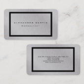 Zilver grijs unieke rendy Creative Modern Visitekaartje (Voorkant / Achterkant)