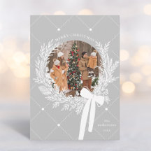 Zilver Grijs & Wit Kerst Krans Foto