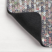 Zilver grijs wit kristal sequin sparkle muismat (Hoek)