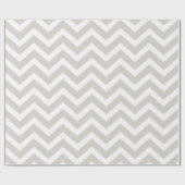 Zilver Grijs & Witte Dikke Chevron Huwelijk Verjaa Cadeaupapier (Vlak)