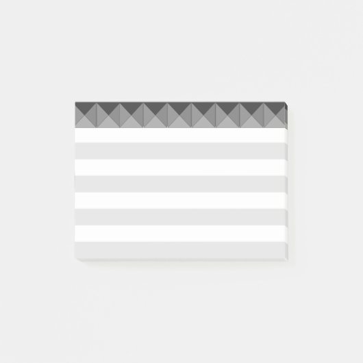 Zilver Grijs  & Witte Strepen Post-it® Notes (Voorkant)