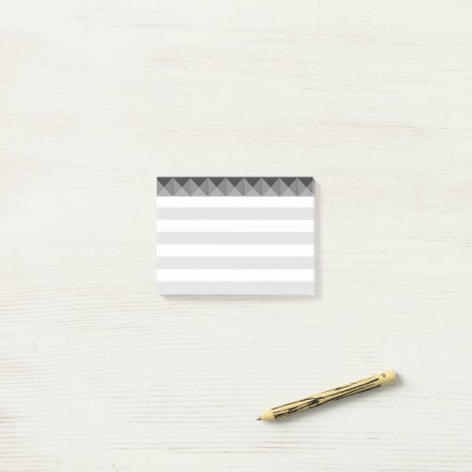 Zilver Grijs & Witte Strepen Post-it® Notes (Op bureau)
