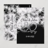 Zilver grijs zwart 30ste huwelijksjubileum glitter briefkaart (Voorkant / Achterkant)