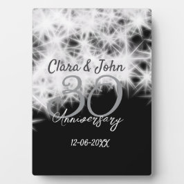 Zilver grijs zwart 30ste huwelijksjubileum glitter fotoplaat