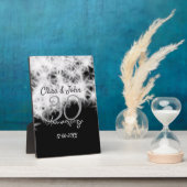 Zilver grijs zwart 30ste huwelijksjubileum glitter fotoplaat (Zijkant)