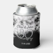 Zilver grijs zwart 30ste huwelijksverjaardag glitt blikjeskoeler (Blikje Voorkant)