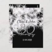 Zilver grijs zwart 30ste huwelijksverjaardag glitt briefkaart (Voorkant / Achterkant)