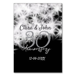 Zilver grijs zwart 30ste huwelijksverjaardag glitt kaart
