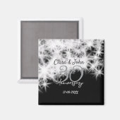 Zilver grijs zwart 30ste huwelijksverjaardag glitt magneet (Voorkant / Achterkant)