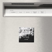 Zilver grijs zwart 30ste huwelijksverjaardag glitt magneet (Insitu (Vaatwasser))