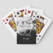 Zilver grijs zwart 30ste huwelijksverjaardag glitt pokerkaarten (Achterkant)