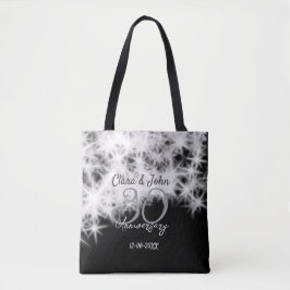 Zilver grijs zwart 30ste huwelijksverjaardag glitt tote bag