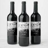 Zilver grijs zwart 30ste huwelijksverjaardag glitt wijn etiket (Flessen)