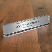 Zilver-grijze achtergrond naambordje (Zijkant)