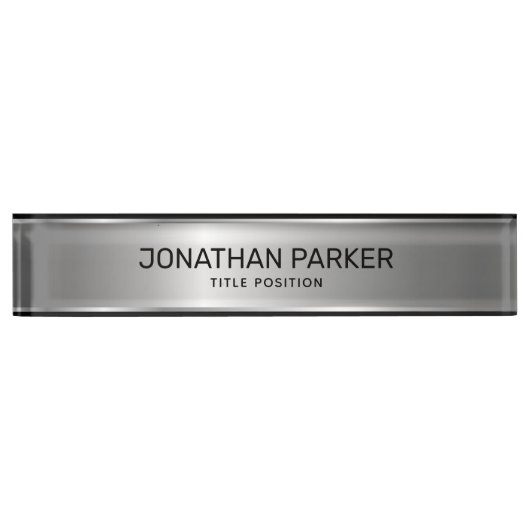 Zilver-grijze achtergrond naambordje (Voorkant)