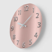 Zilver grijze Arabische cijfers Gold Minimal Metal Grote Klok (Hoek)