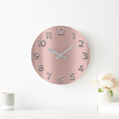 Zilver grijze Arabische cijfers Gold Minimal Metal Grote Klok (Huis)