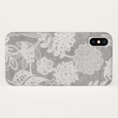 zilver-grijze bloemendesign Case-Mate iPhone case (Achterkant (horizontaal))