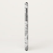 zilver-grijze bloemendesign Case-Mate iPhone case (Achterkant/links)