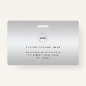 Zilver grijze foto-id-Kaart met aangepaste Logo en Badge (Achterkant)