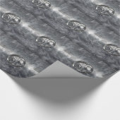 Zilver Grijze Kanker Zodiab Teken in Verdrukte Sti Cadeaupapier (Hoek)