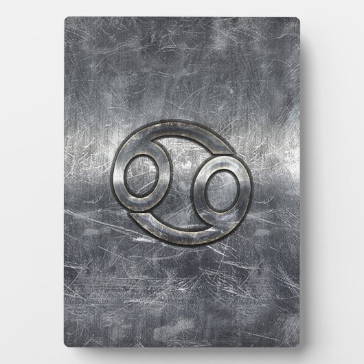 Zilver Grijze Kanker Zodiab Teken in Verdrukte Sti Fotoplaat (voorkant)