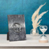 Zilver Grijze Kanker Zodiab Teken in Verdrukte Sti Fotoplaat (Zijkant)