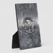 Zilver Grijze Kanker Zodiab Teken in Verdrukte Sti Fotoplaat (Zijkant)