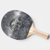 Zilver Grijze Kanker Zodiab Teken in Verdrukte Sti Tafeltennisbatje (Zijkant)