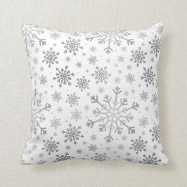 Zilver grijze kerstsopflakken op de Winterwitte Kussen