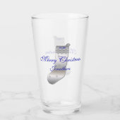Zilver grijze kerststaart Pint Tumbler Glass (Achterkant)