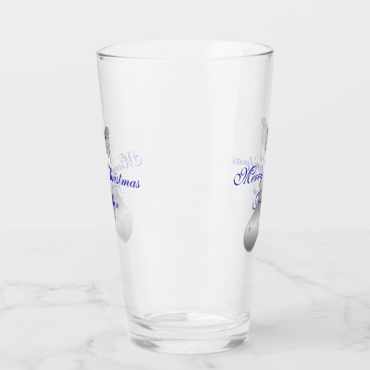 Zilver grijze kerststaart Pint Tumbler Glass (Links)