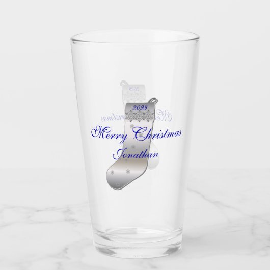 Zilver grijze kerststaart Pint Tumbler Glass (Voorkant)