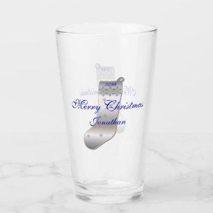 Zilver grijze kerststaart Pint Tumbler Glass