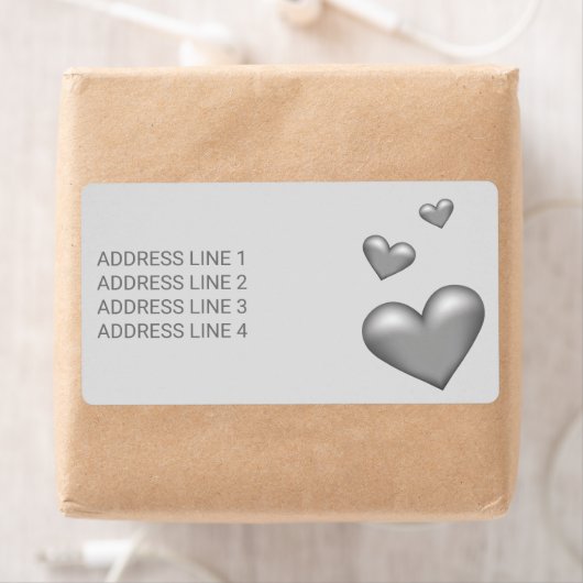 Zilver grijze kleuringshuizen met aangepaste tekst etiket (Insitu)