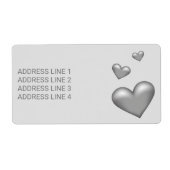 Zilver grijze kleuringshuizen met aangepaste tekst etiket (Voorkant)