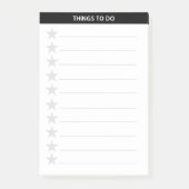 Zilver grijze sterren en zwarte koptekst post-it® notes (Voorkant)