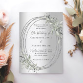 Zilver groen bruiloft kaart