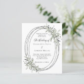 Zilver groen bruiloft uitnodiging (Staand voorkant)