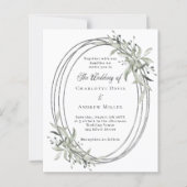 Zilver groen bruiloft uitnodiging (Voorkant)