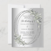 Zilver groen bruiloft uitnodiging (Voorkant)