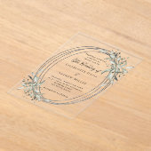 Zilver groen duidelijke bruiloft acryl uitnodigingen (Laagn)