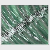 Zilver Groen naar Zwarte Abstract Cadeaupapier (Vlak)
