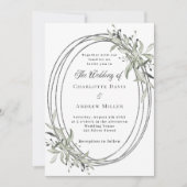 Zilver groen wedding kaart (Voorkant)