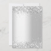 Zilver groene bloemen bruiloft kaart (Achterkant)