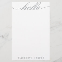 Zilver "Hallo" Personal Stationery Briefpapier