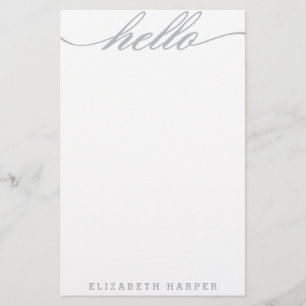 Zilver "Hallo" Personal Stationery Briefpapier