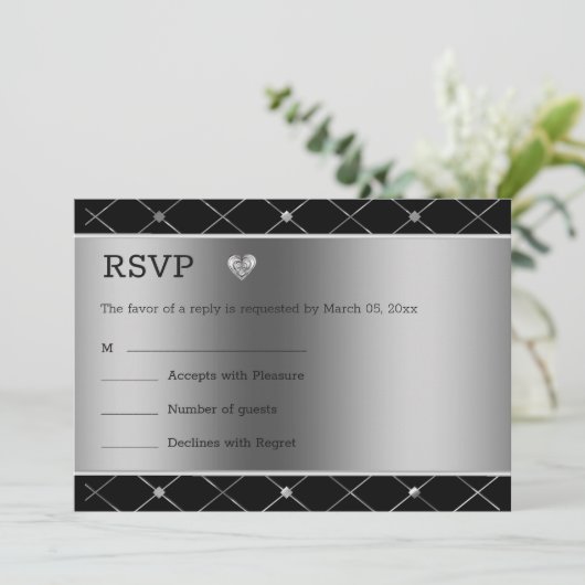 Zilver hart en achtergrond kaart (Staand voorkant)